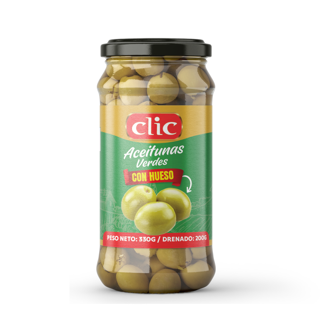 ACEITUNAS VERDES CON HUESO CLIC 330GR