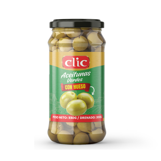ACEITUNAS VERDES CON HUESO CLIC 330GR