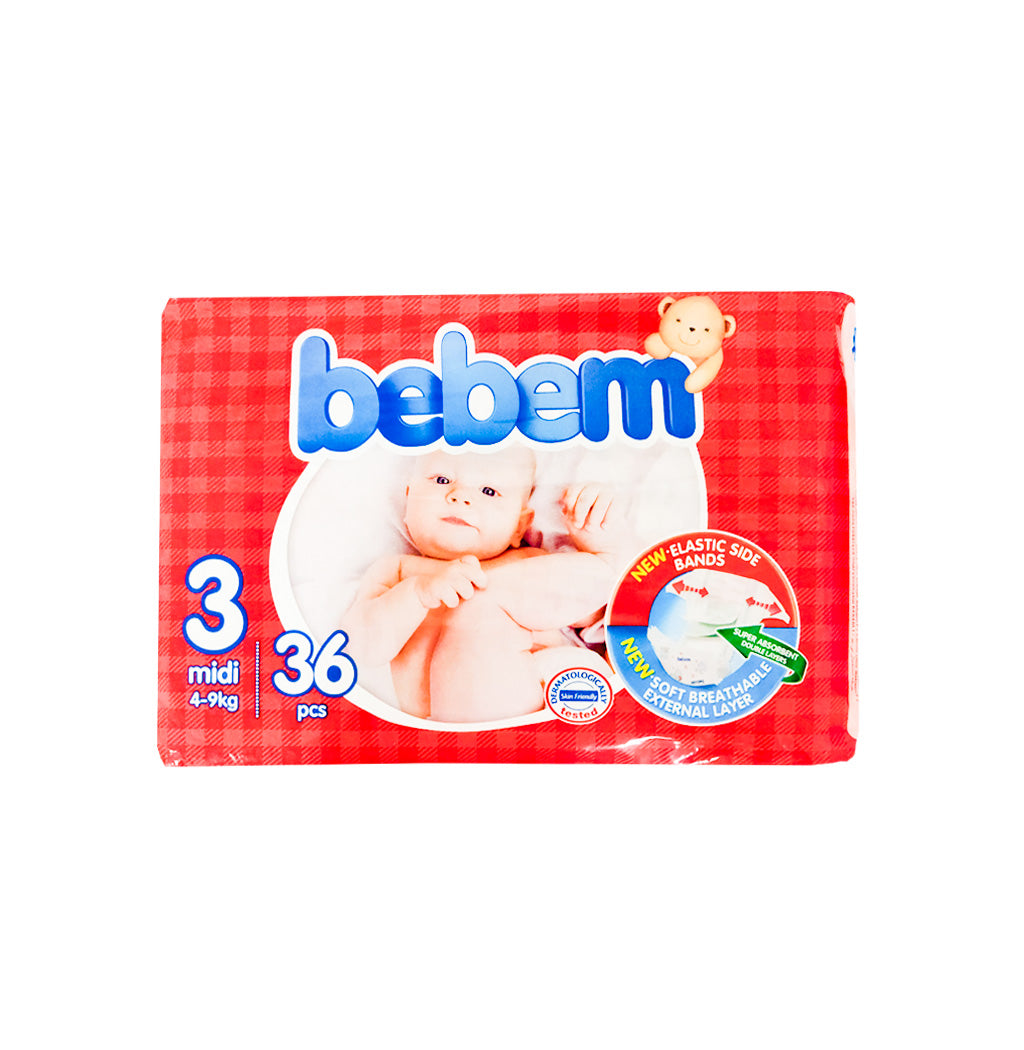 PAÑALES MIDI TWIN BEBEM 36U