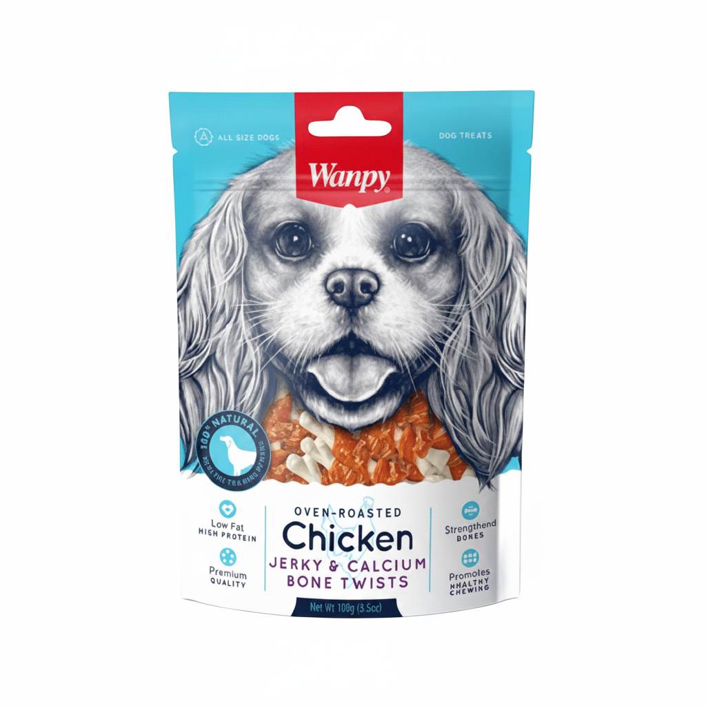 SNACK PARA MASCOTAS CHIKEN JERKY CALCIUM 100GR