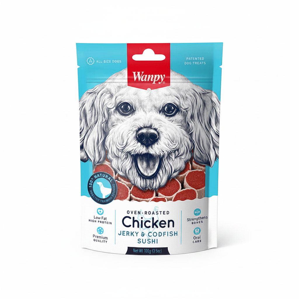 COMIDA PARA PERRO CHICKEN JERKY Y CODFISH