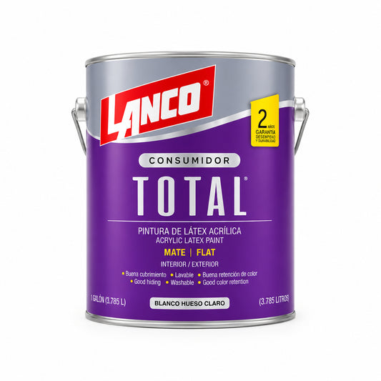 PINTURA TOTAL LÁTEX BLANCO HUESO CLARO 1G