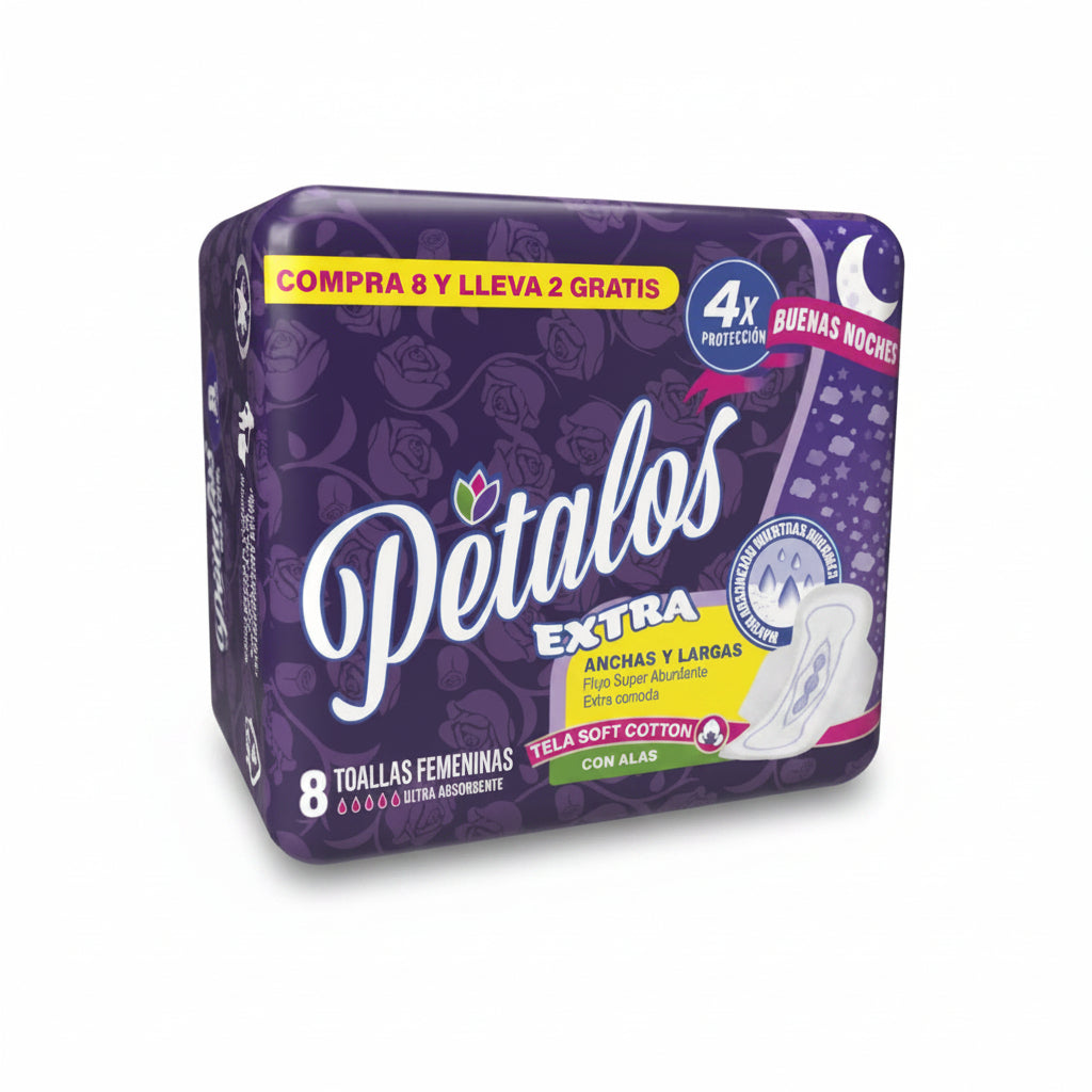 TOALLA SANITARIA LARGA PETALOS 8U