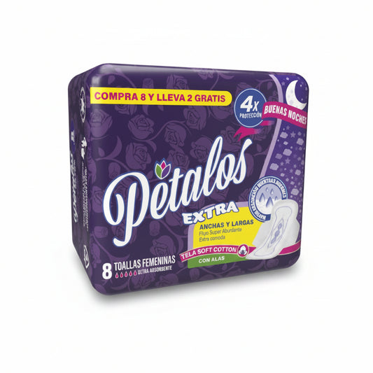 TOALLA SANITARIA LARGA PETALOS 8U