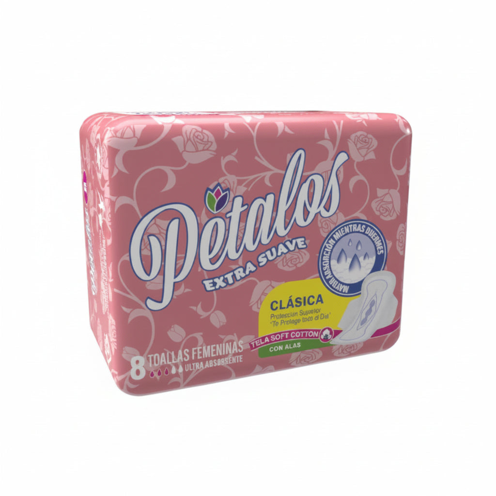 TOALLA SANITARIA CLASICA PETALOS 8U