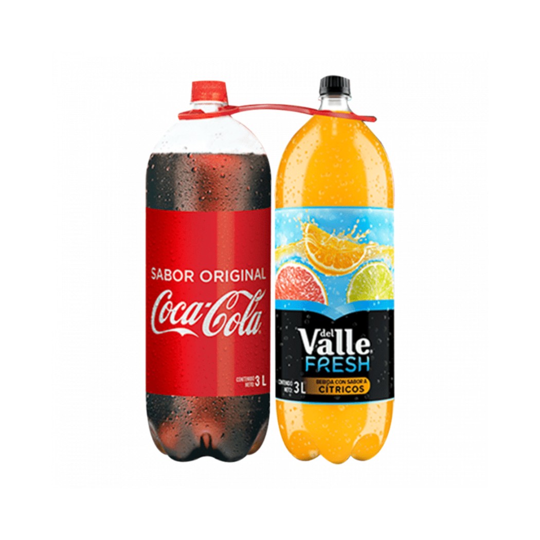 2PACK GASEOSA COCA COLA VALLE FRESH 3L