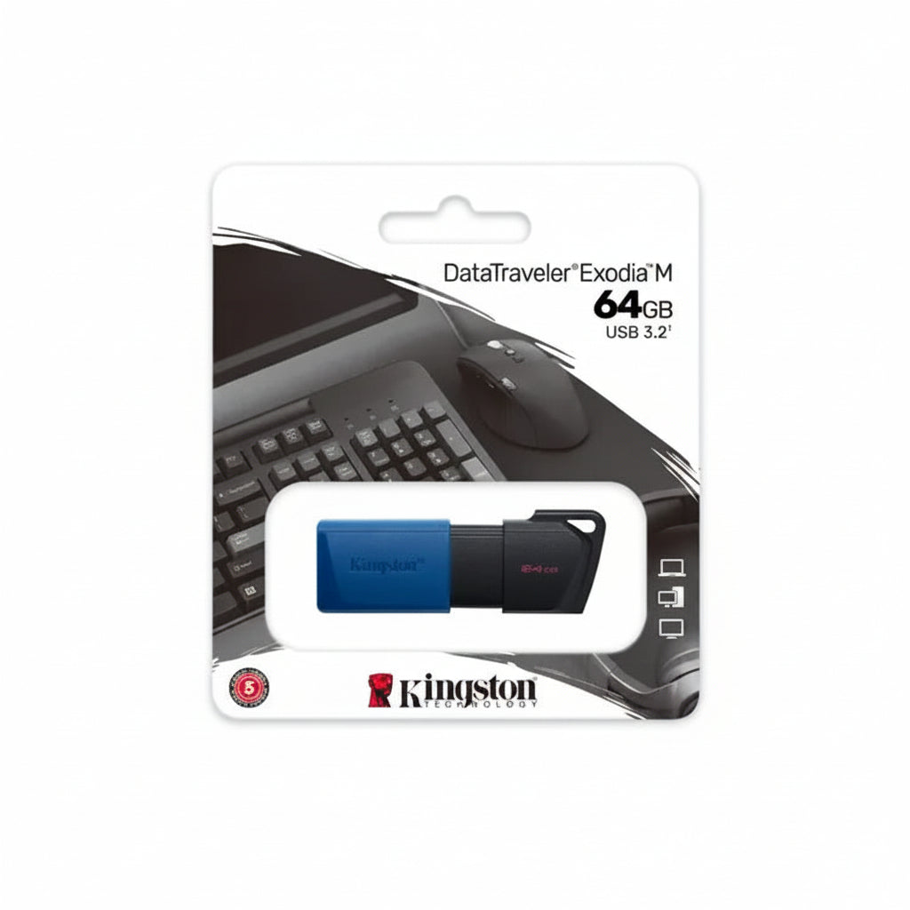 MEMORIA USB 64GB EXODIA NEGRO CON AZUL