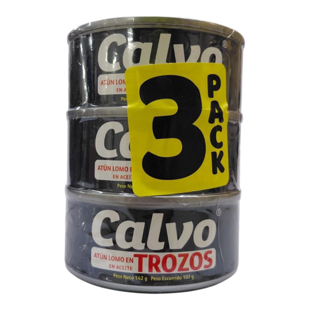 3PK ATÚN TROZOS ACEITE CALVO 142GR