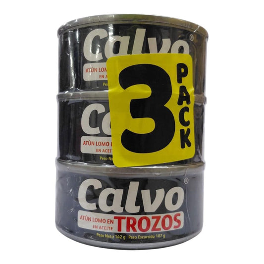 3PK ATÚN TROZOS ACEITE CALVO 142GR