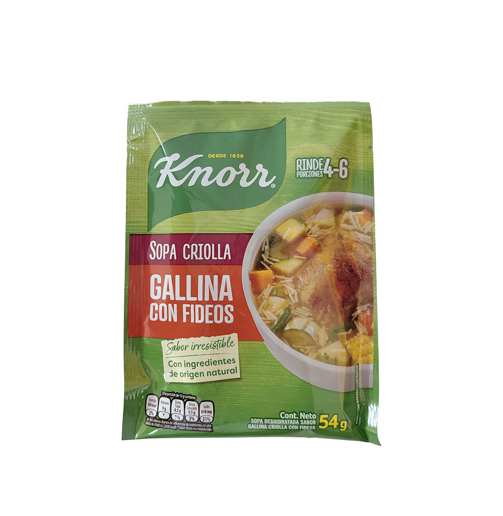 SOPA GALLINA CRIOLLA FIDEO KNORR 57GR