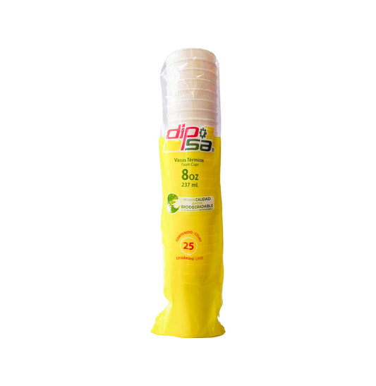 VASOS DESECHABLES DIPSA 8OZ 25U
