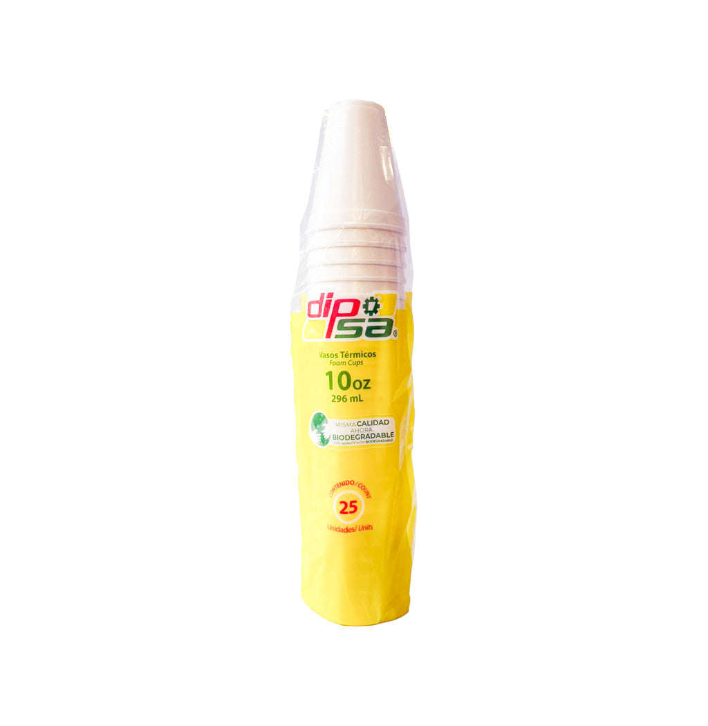 VASOS DESECHABLES DIPSA 10OZ 25U