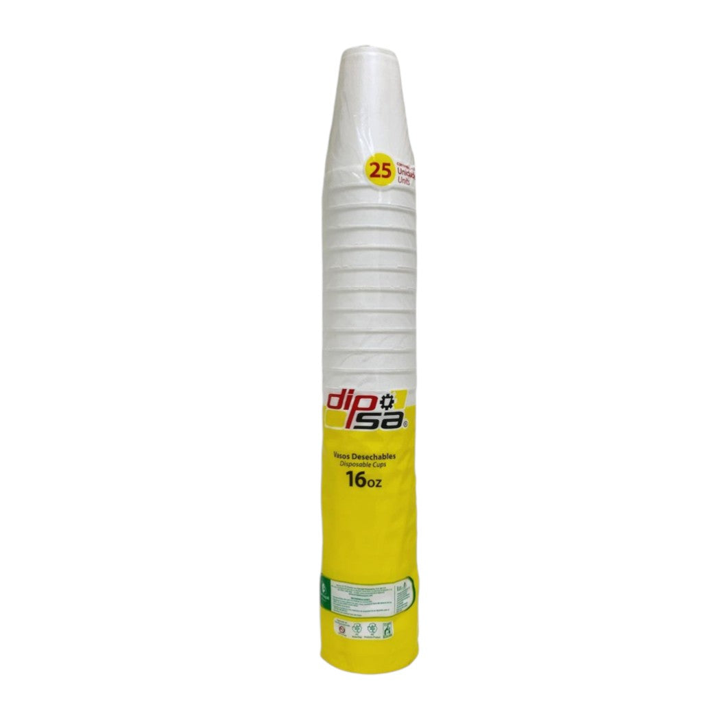 VASOS DESECHABLES DIPSA 16OZ 25U