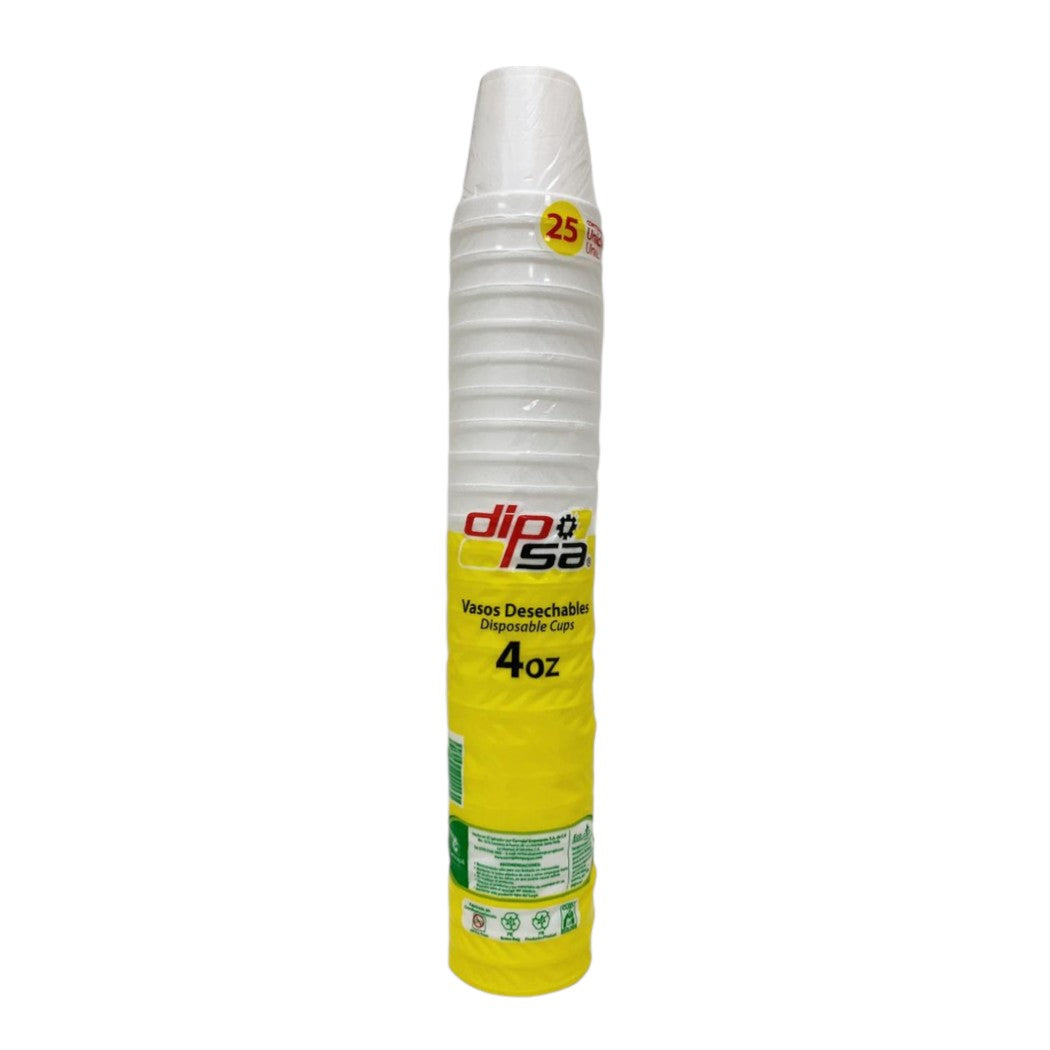 VASOS DESECHABLES DIPSA 4OZ 25U