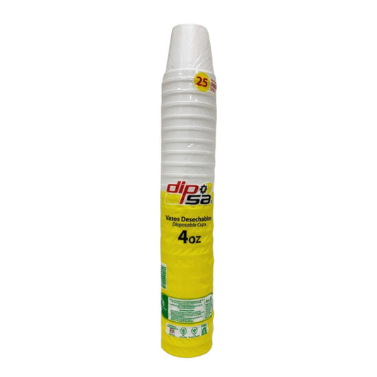 VASOS DESECHABLES DIPSA 4OZ 25U