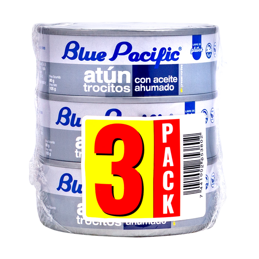 3PACK ATÚN AHUMADO BLUE PACIFIC 105GR