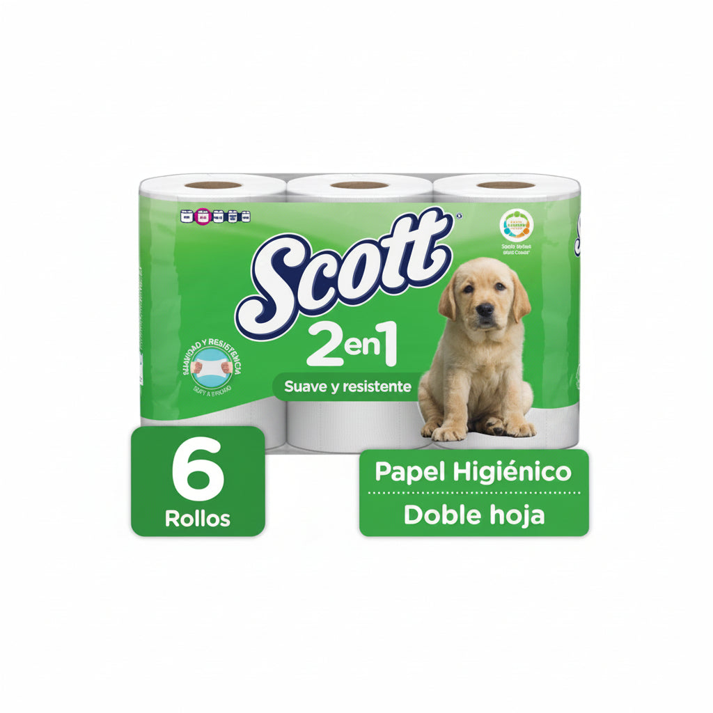 PAPEL HIGIÉNICO DOBLE HOJA 6ROLLOS