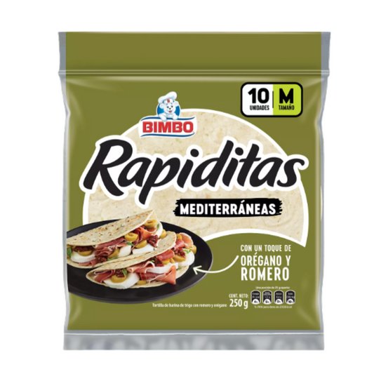 TORTILLA RAPIDITA MEDITERRANEA BIMBO 250GR