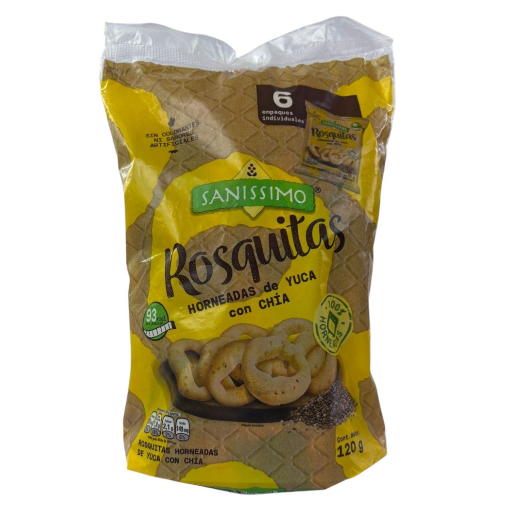 6PACK ROSQUITA HNDA CHIA SANISSIMO 120GR