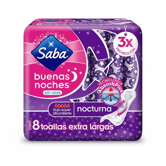 TOALLA SANITARIA NOCTURNAS SIN ALAS 8U