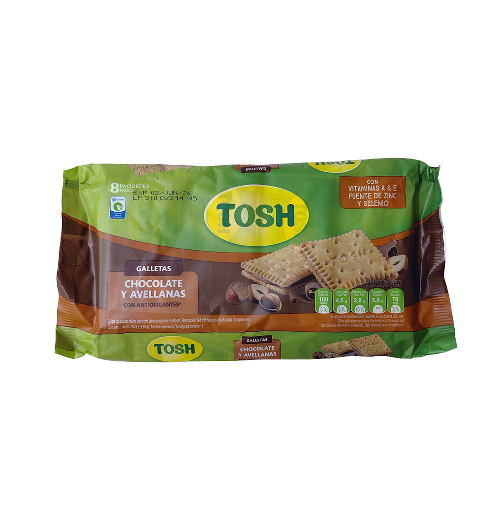 GALLETAS AVELLANA CHOCOLATE TOSH 164.8GR