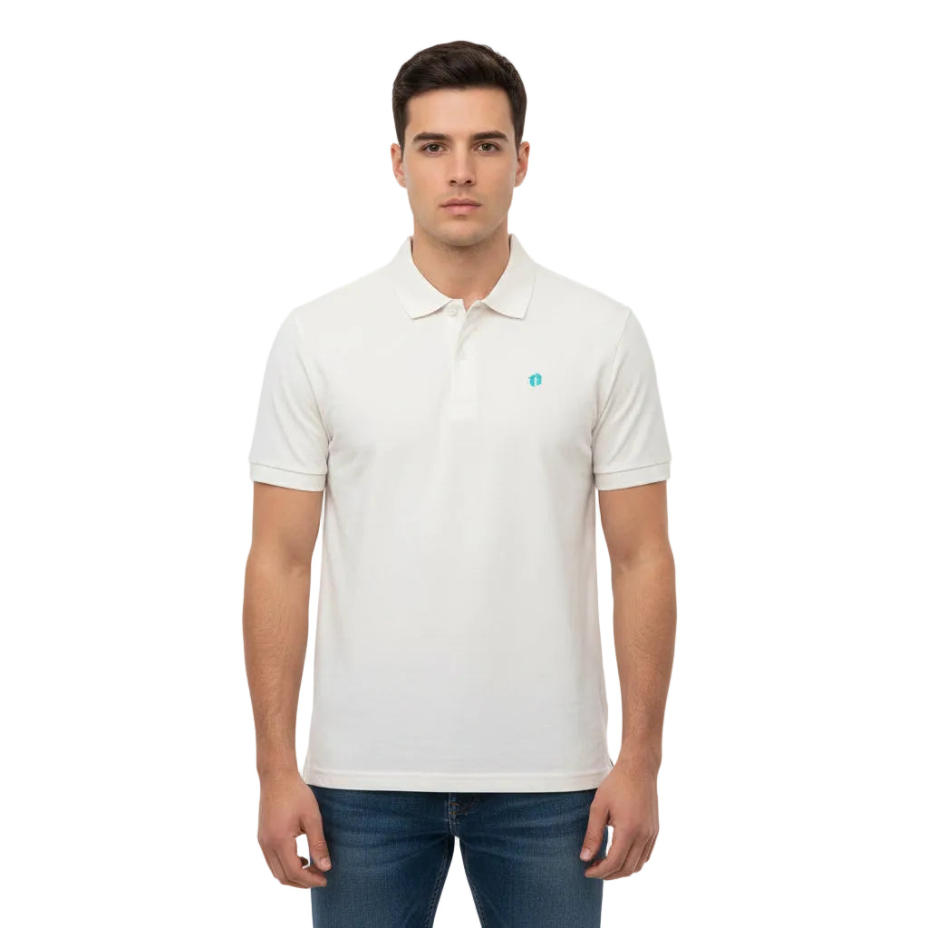 T-SHIRT POLO MANGA CORTA BLANCO HANG TEN
