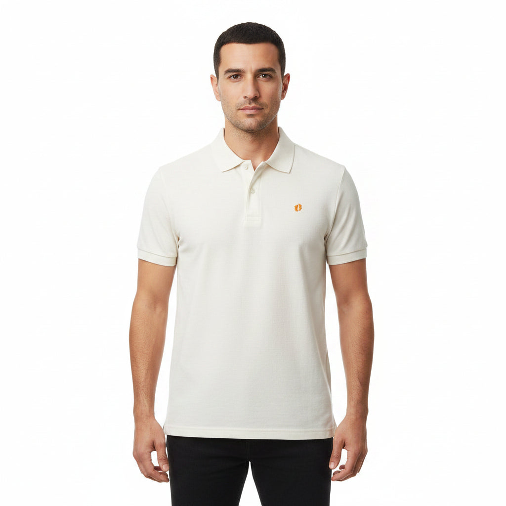 T-SHIRT POLO MANGA CORTA BLANCO HUESO HANG TEN