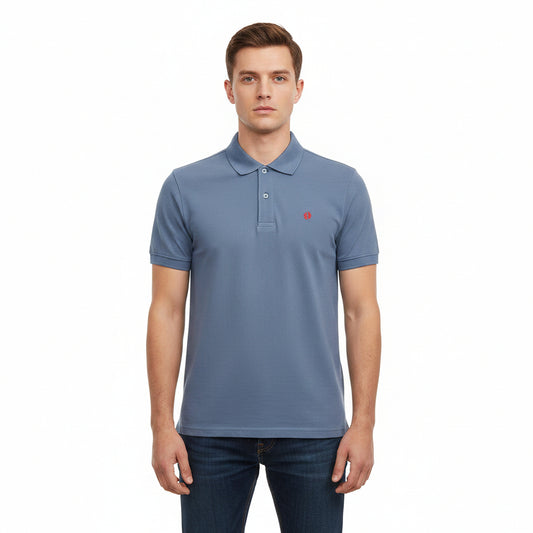 T-SHIRT POLO MANGA CORTA AZUL GRISÁCEO HANG TEN
