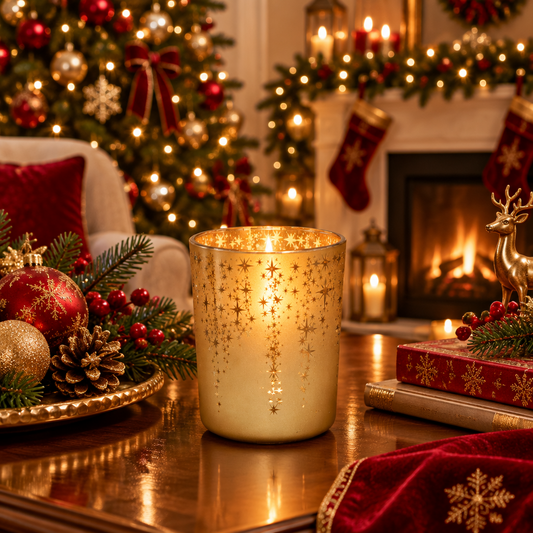 CANDELABRO DORADO NAVIDEÑO