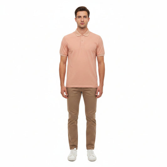T-SHIRT POLO MANGA CORTA TERRACOTA