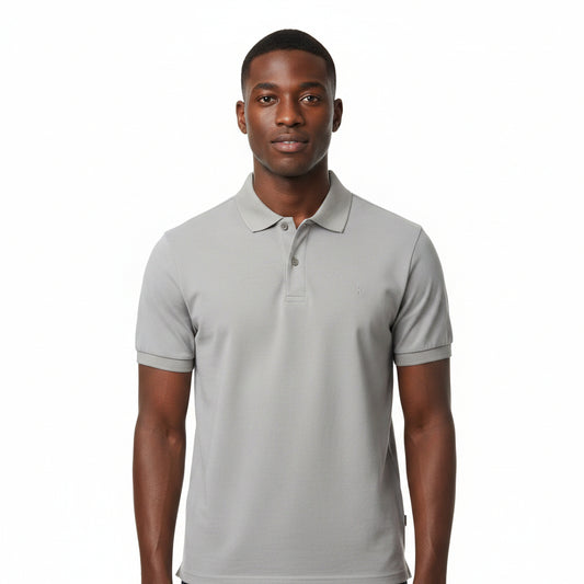 T-SHIRT POLO MANGA CORTA GRIS