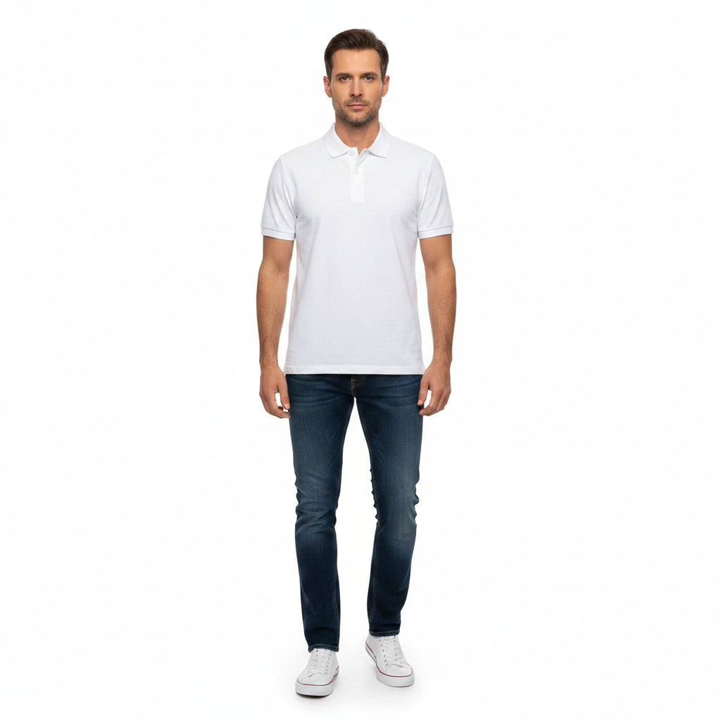 T-SHIRT POLO MANGA CORTA BLANCO