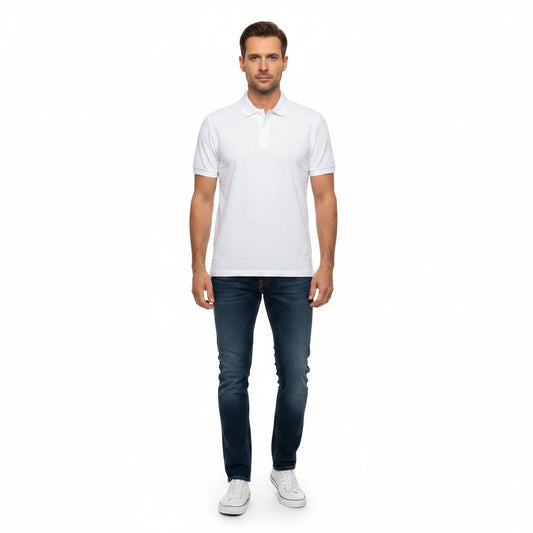 T-SHIRT POLO MANGA CORTA BLANCO