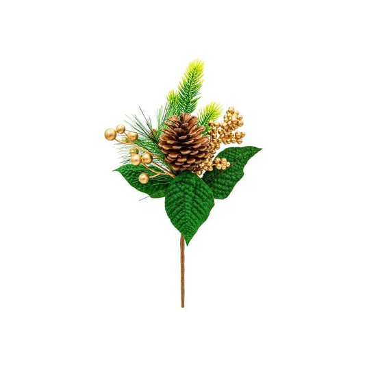 ADORNO CON DISEÑO FLOR NAVIDEÑA PICK PARA ÁRBOL