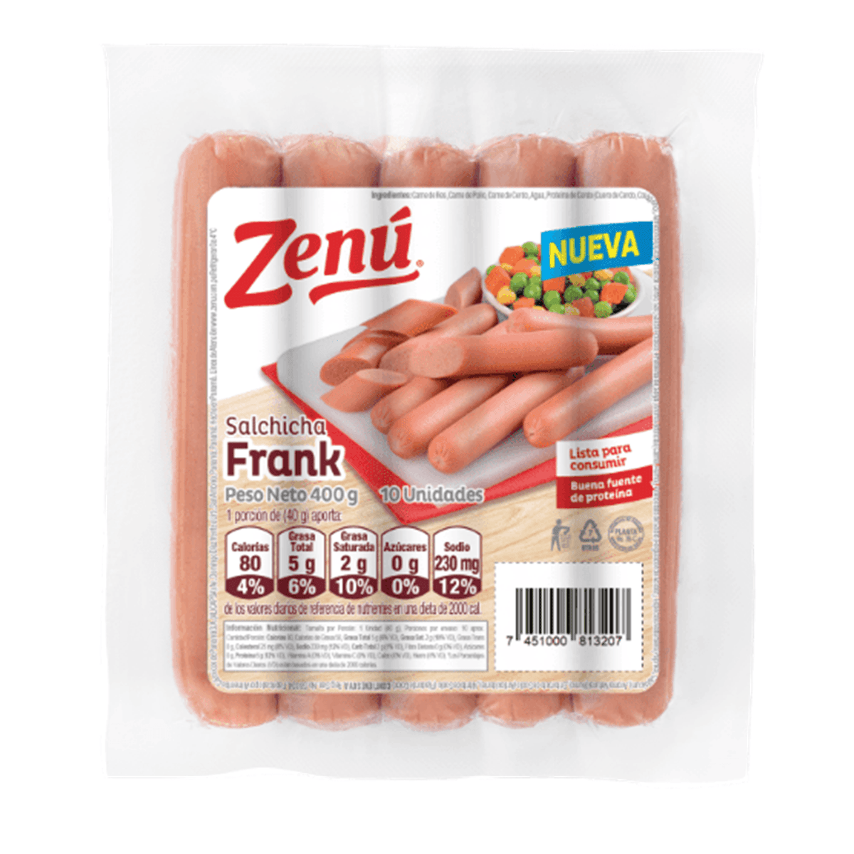 SALCHICHA FRANK ZENU 400G