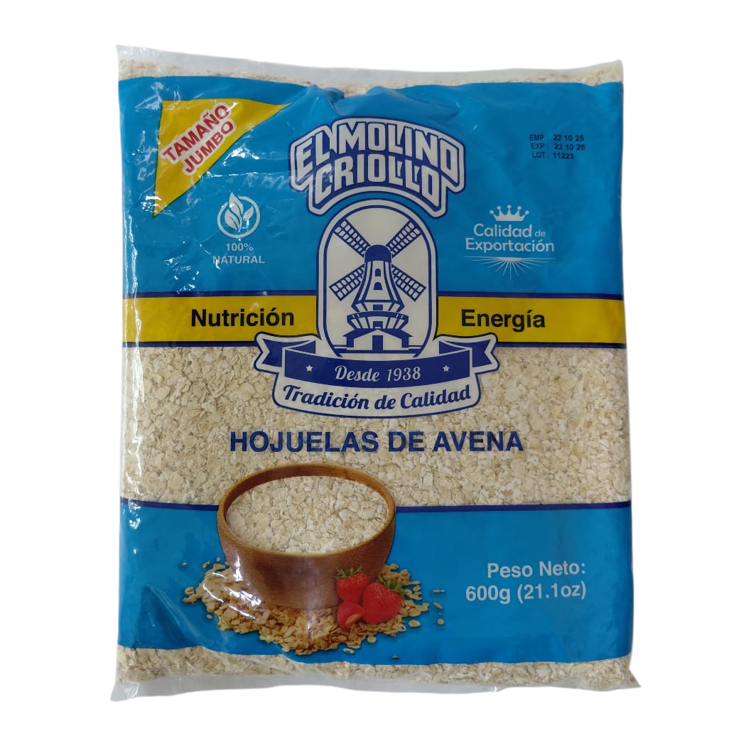AVENA HOJUELA JUMBO MOLIDA CRIOLLO 600GR