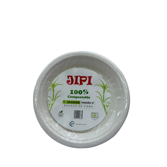PLATOS COMPOSTABLES JIPI #9 20U
