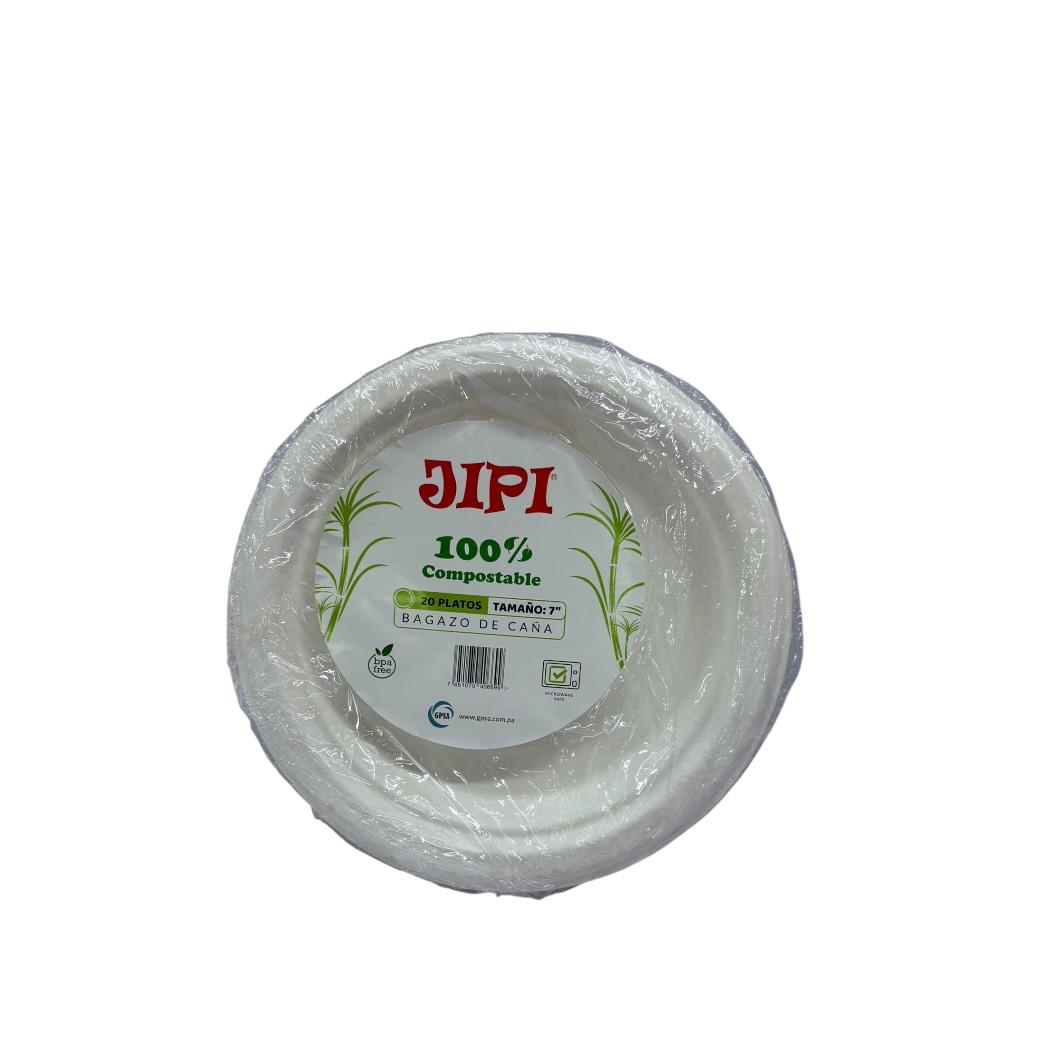 PLATOS COMPOSTABLES JIPI #7 20U