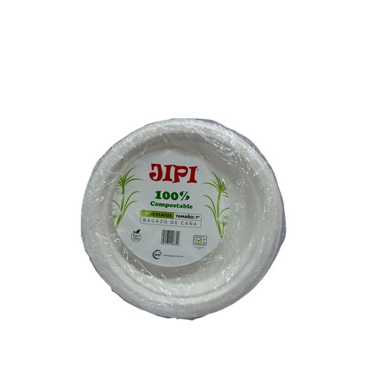 PLATOS COMPOSTABLES JIPI #7 20U