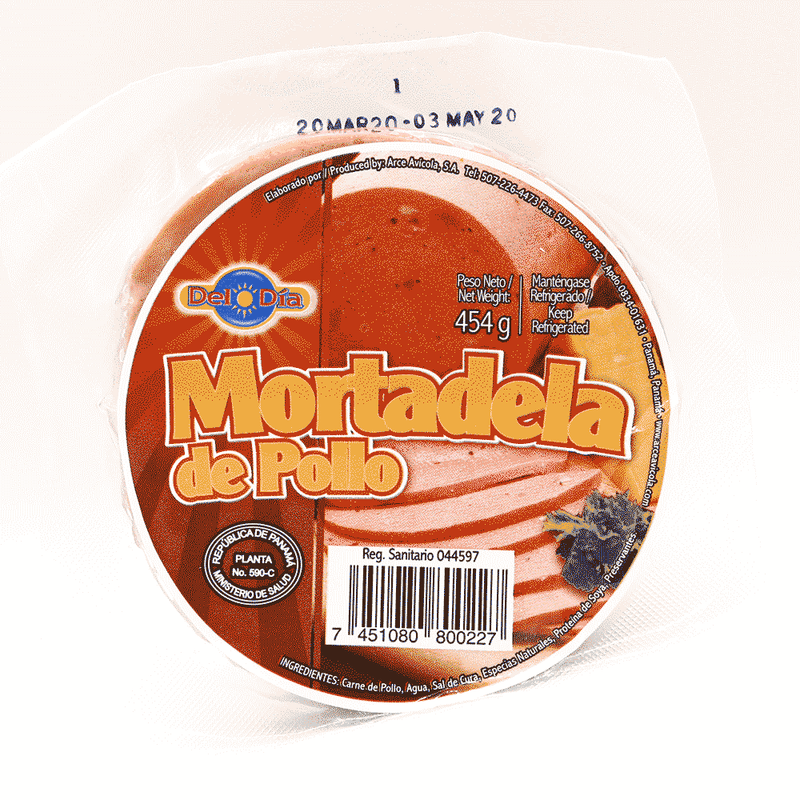 MORTADELA DE POLLO DEL DIA 454GR