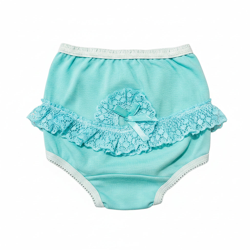 PANTY DE BEBÉ ENCAJE Y ALGODÓN UN LAZO CRISDAN
