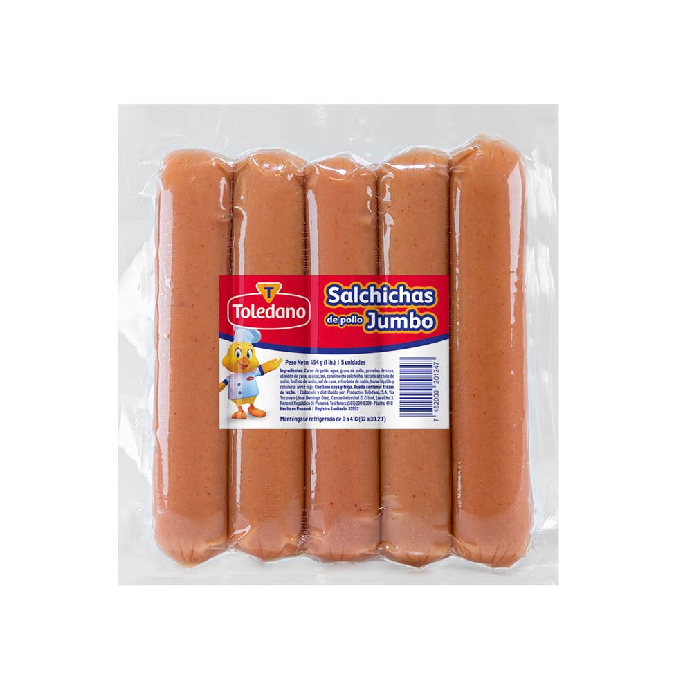 SALCHICHAS DE POLLO JUMBO TOLEDANO 454G