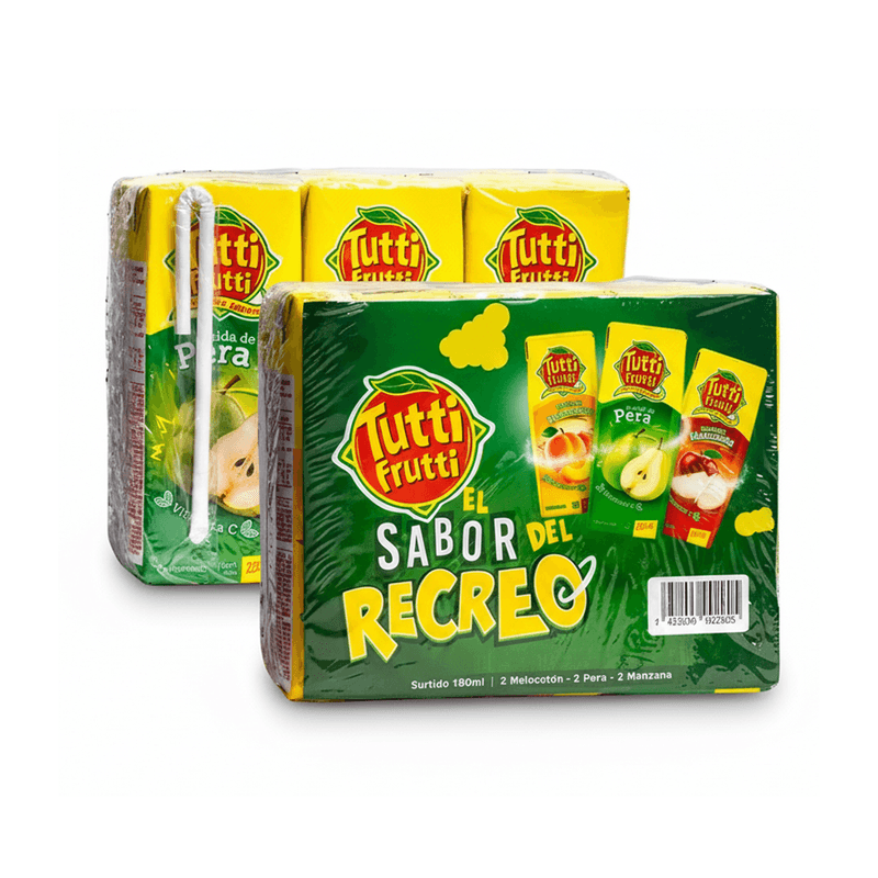 6PACK BEBIDA SURTIDA TUTTI FRUT 180ML