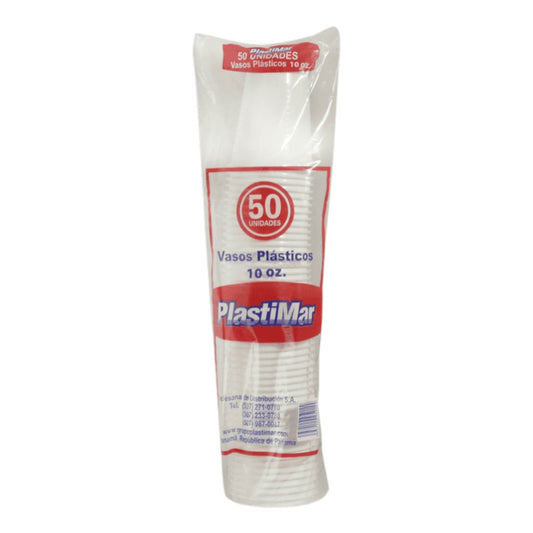 VASOS PLÁSTICOS  PLASTIMAR 10OZ 50U