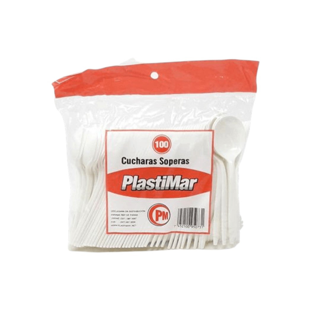CUCHARAS DESECHABLES BLANCAS 100U