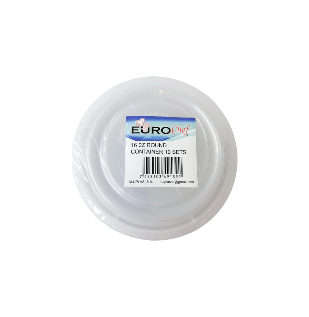 ENVASE REDONDO CON TAPA 16OZ 10U