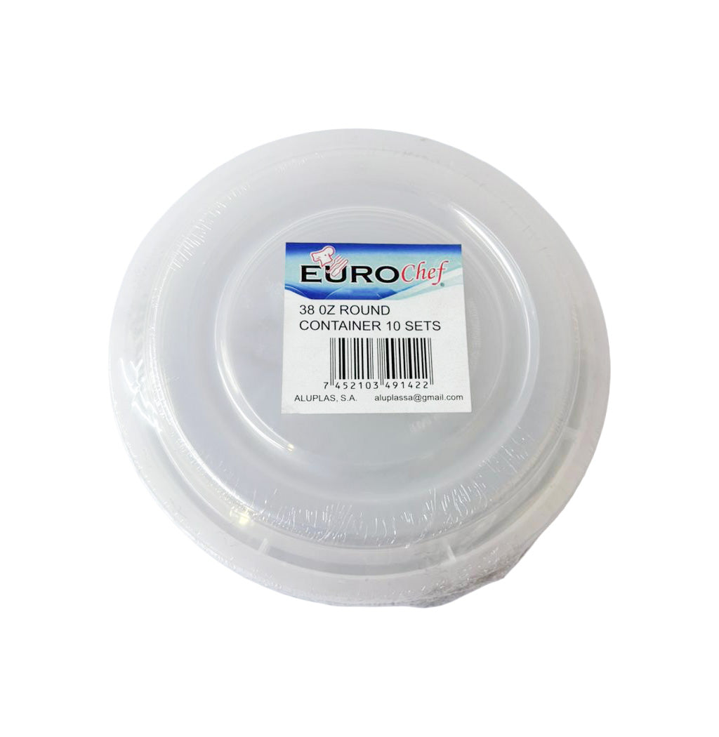 ENVASE REDONDO CON TAPA 38OZ 2U