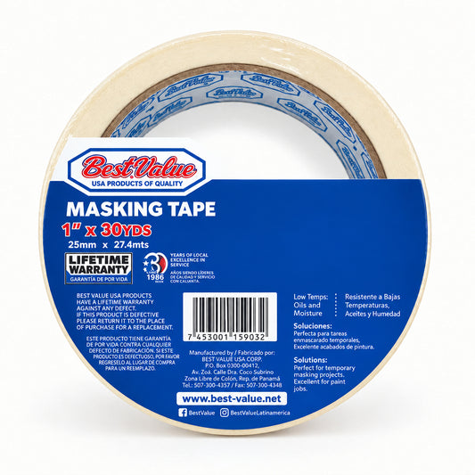 CINTA MASKING TAPE BEST VALUE 1 30YDS