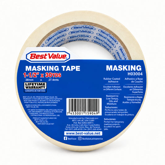 CINTA MASKING TAPE BEST VALUE 1 1/2 30YDS
