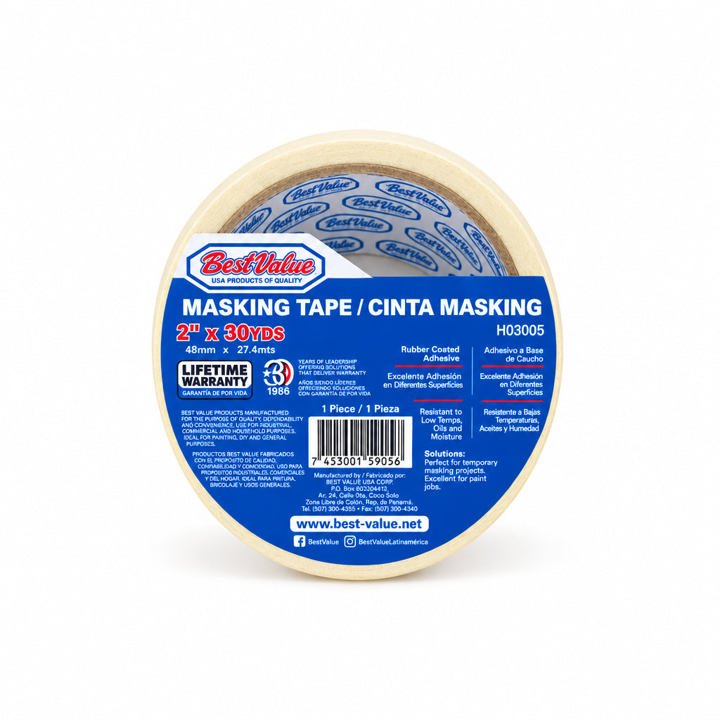 CINTA ADHESIVA BEST VALUE 2"X30YDS